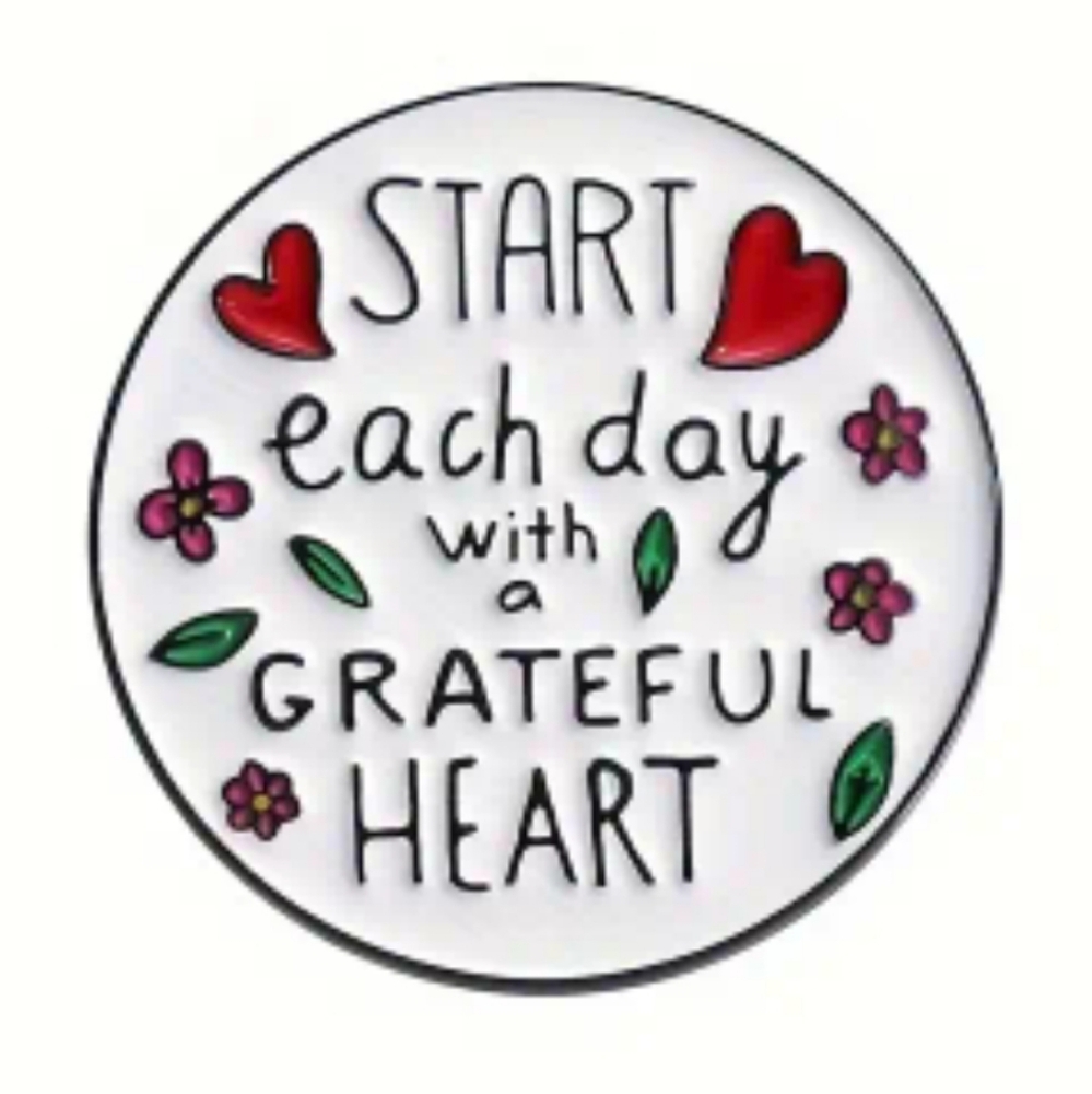 Grateful Heart backpack  Pin Brooch